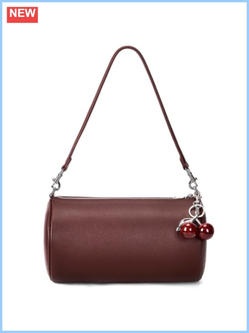 PU Leather Barrel Shoulder Bag Crossbody Bag Soft Purse Adjustable Strap